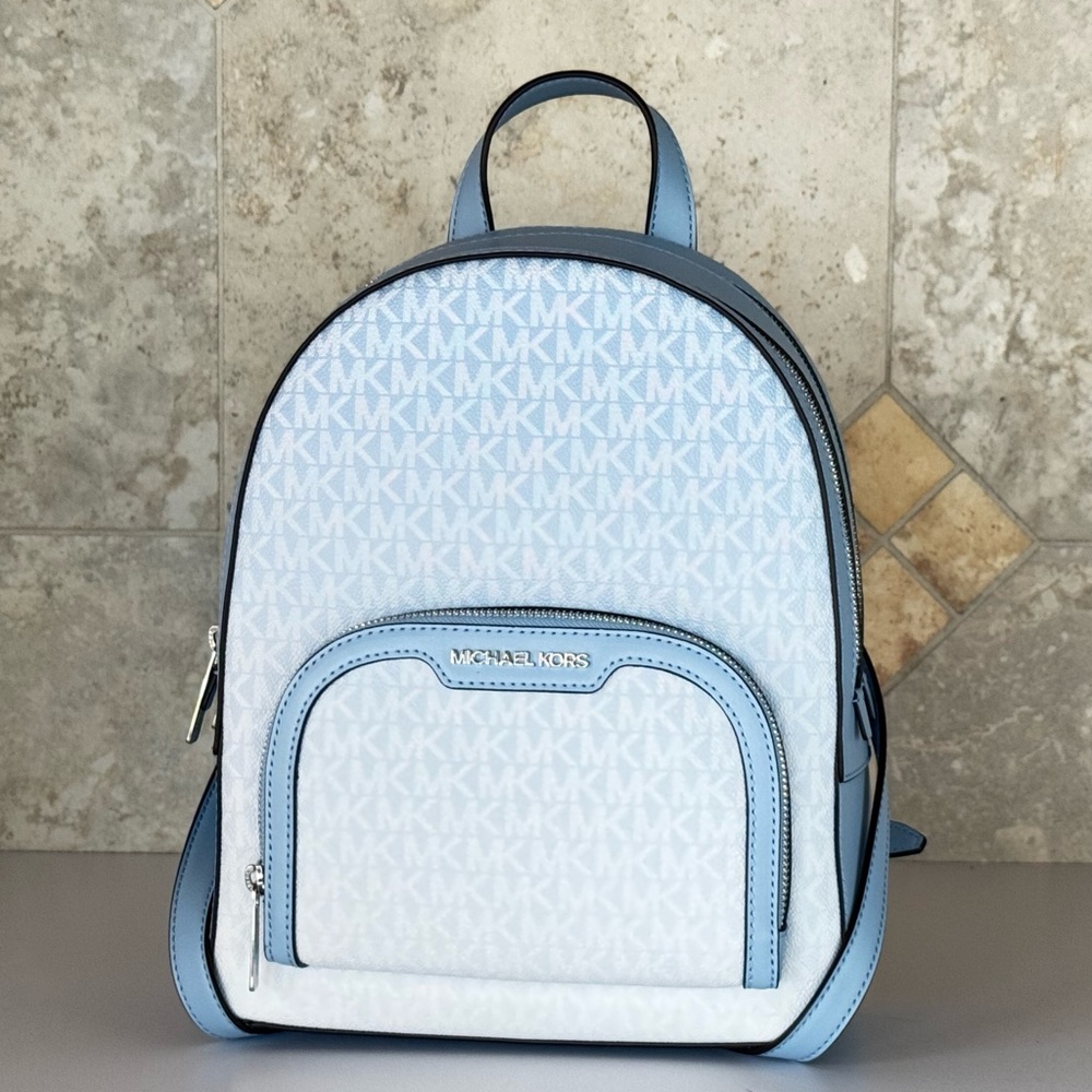 Michael Kors Jaycee MD Backpack MK Ombré Blue Multi - Picture 4 of 14